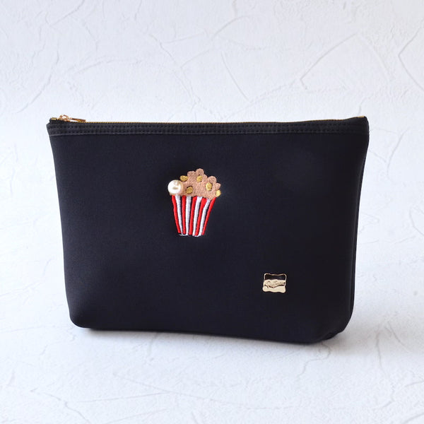 ネイプルズ モチーフ刺繍ポーチ Lサイズ PO-155EM-L