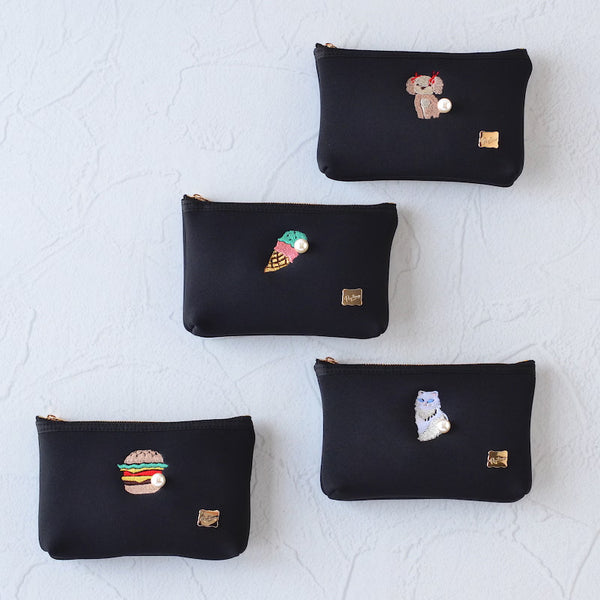 【一部予約】ネイプルズ モチーフ刺繍ポーチ -Sサイズ- PO-155EM-S