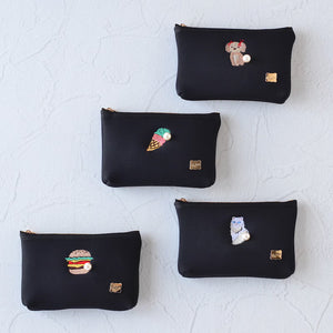 ネイプルズ モチーフ刺繍ポーチ Lサイズ PO-155EM-L
