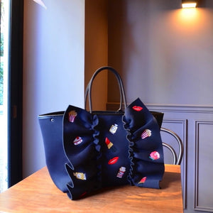 【SOLD OUT】L ネイプルズ ラッフルモチーフ刺繍トート-Lサイズ- TT-288EM-L