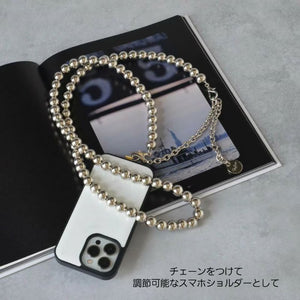 2ウェイエクステンションチェーン　パール/シルバー/ブラック CN-035