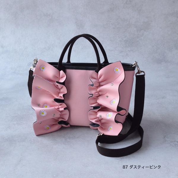 S デイジー刺繍ネイプルズラッフルトート-MINIサイズ- TT-288DY-MINI-