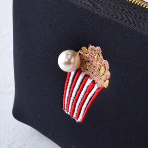 ネイプルズ モチーフ刺繍ポーチ Lサイズ PO-155EM-L