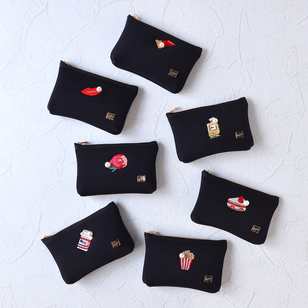 【一部予約】ネイプルズ モチーフ刺繍ポーチ -Sサイズ- PO-155EM-S