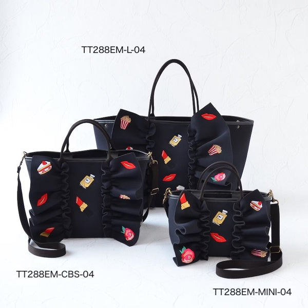 【SOLD OUT】S ネイプルズ ラッフル2ウェイモチーフ刺繍トート-CBSサイズ- TT288EM-CBS