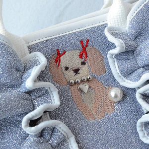 【予約】アニマルモチーフ刺繍ネイプルズ ラッフル2ウェイトート-CBSサイズ- TT-288AE-CBS