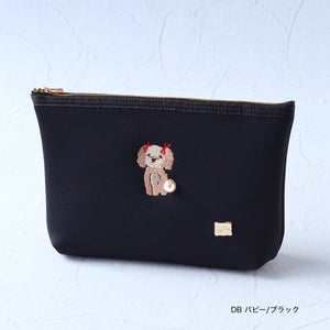 【一部予約】ネイプルズ モチーフ刺繍ポーチ Lサイズ PO-155EM-L