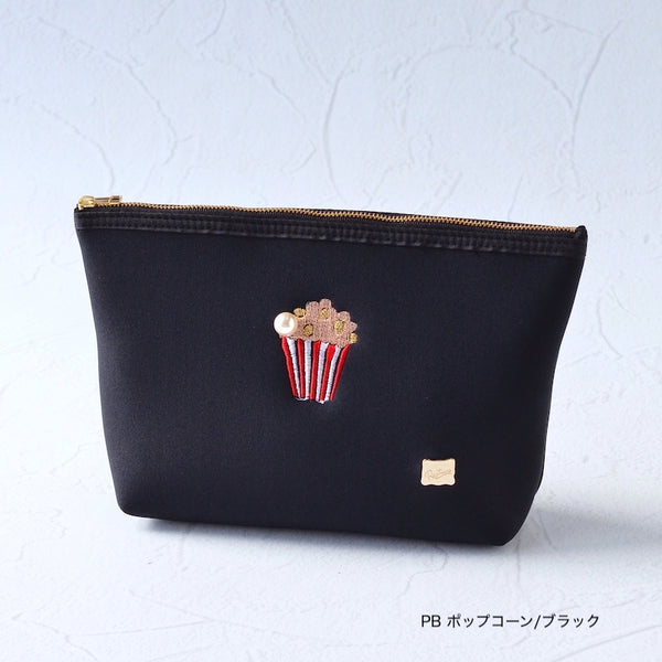 【一部予約】ネイプルズ モチーフ刺繍ポーチ Lサイズ PO-155EM-L