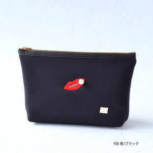 【一部予約】ネイプルズ モチーフ刺繍ポーチ Lサイズ PO-155EM-L