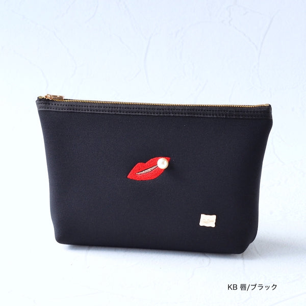 【一部予約】ネイプルズ モチーフ刺繍ポーチ Lサイズ PO-155EM-L