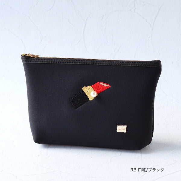 【一部予約】ネイプルズ モチーフ刺繍ポーチ Lサイズ PO-155EM-L
